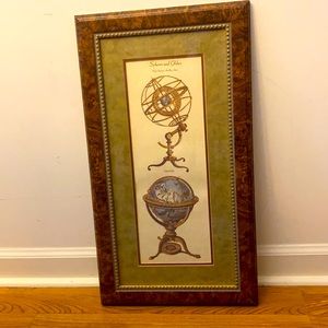Mahogany colored frame with gold beads